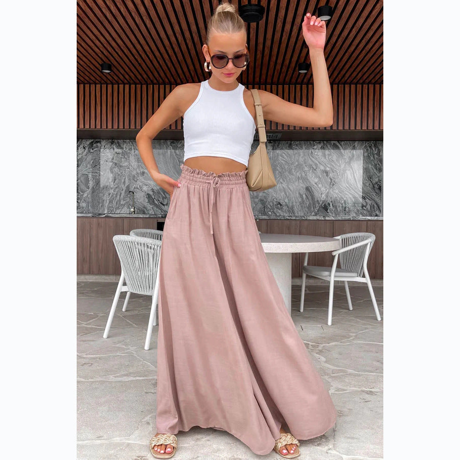 Elastic Waist Fashion Casual Wide-leg Pants For Women