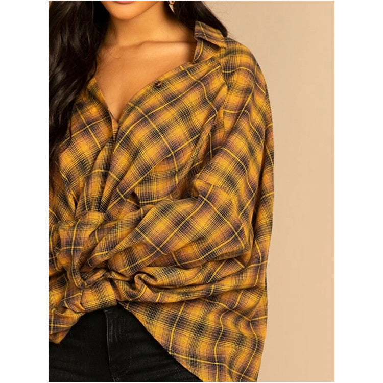 Cardigan lapel yellow long sleeves