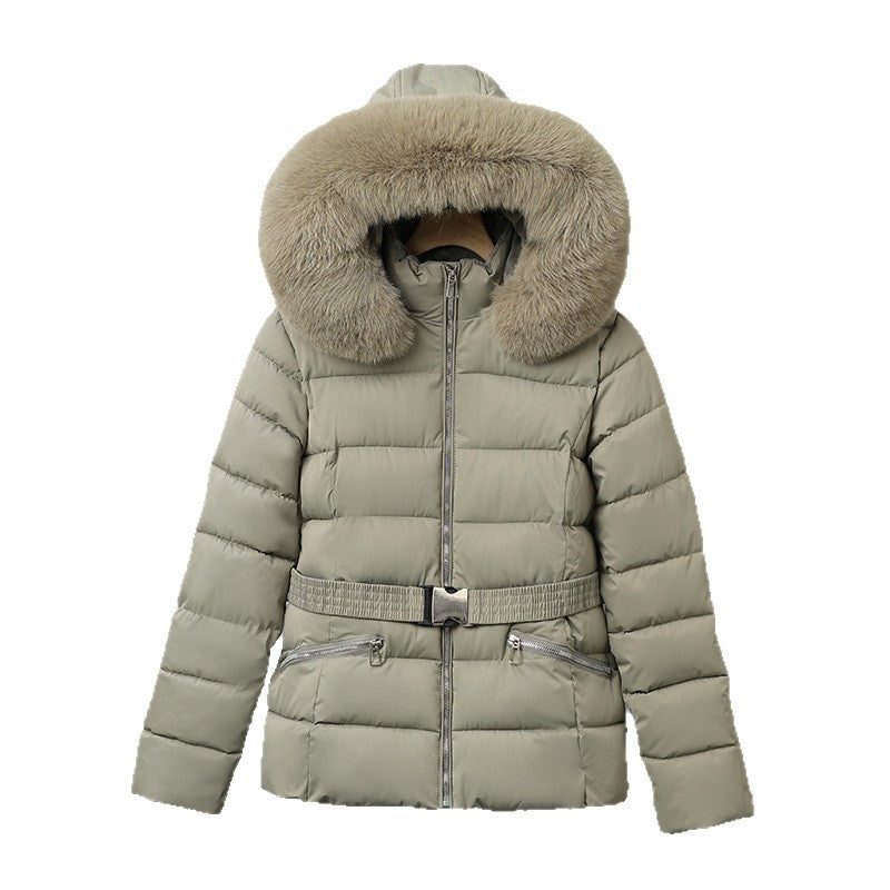 Brushed Lining Slim-fit Elegant Cotton-padded Coat