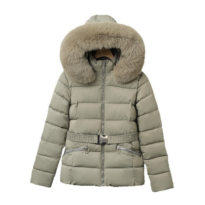 Brushed Lining Slim-fit Elegant Cotton-padded Coat