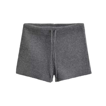 Elastic Elastic Hip Knitted Shorts Women's Knitted Shorts