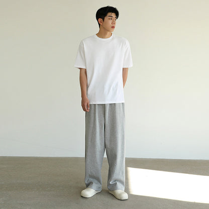 Men's Wide Leg Sweatpants Cotton Loose Gray Sweatpants Casual Trousers