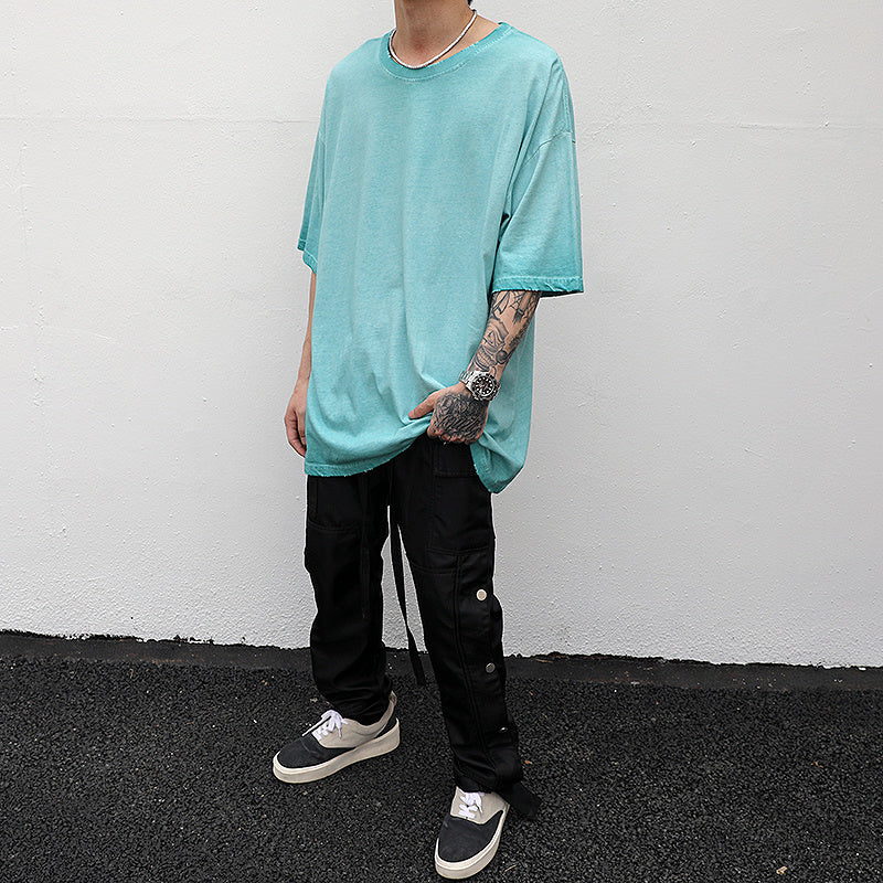 Men's Short-sleeved T-shirts With Heavy Washing And Worn Out