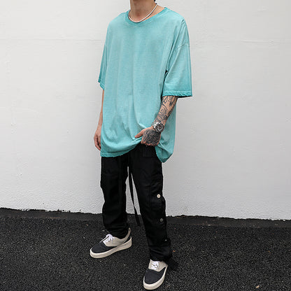 Men's Short-sleeved T-shirts With Heavy Washing And Worn Out