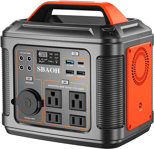 Plug Portable Power Station P302,300W 296Wh Backup Lithium Battery,Solar Generator For Home And Outdoor Emergency Power Supply,Solar Panel Is Not Included