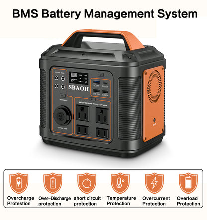 Plug Portable Power Station P302,300W 296Wh Backup Lithium Battery,Solar Generator For Home And Outdoor Emergency Power Supply,Solar Panel Is Not Included