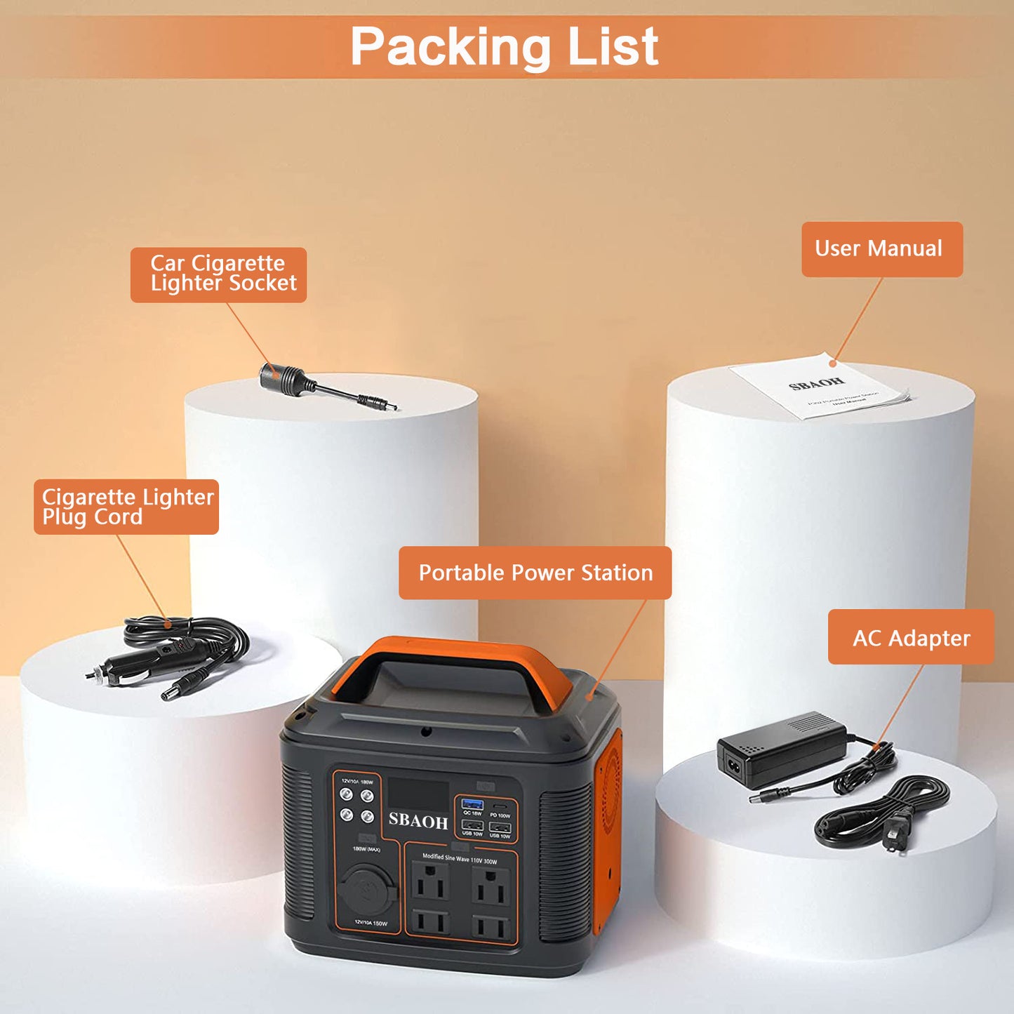 Plug Portable Power Station P302,300W 296Wh Backup Lithium Battery,Solar Generator For Home And Outdoor Emergency Power Supply,Solar Panel Is Not Included