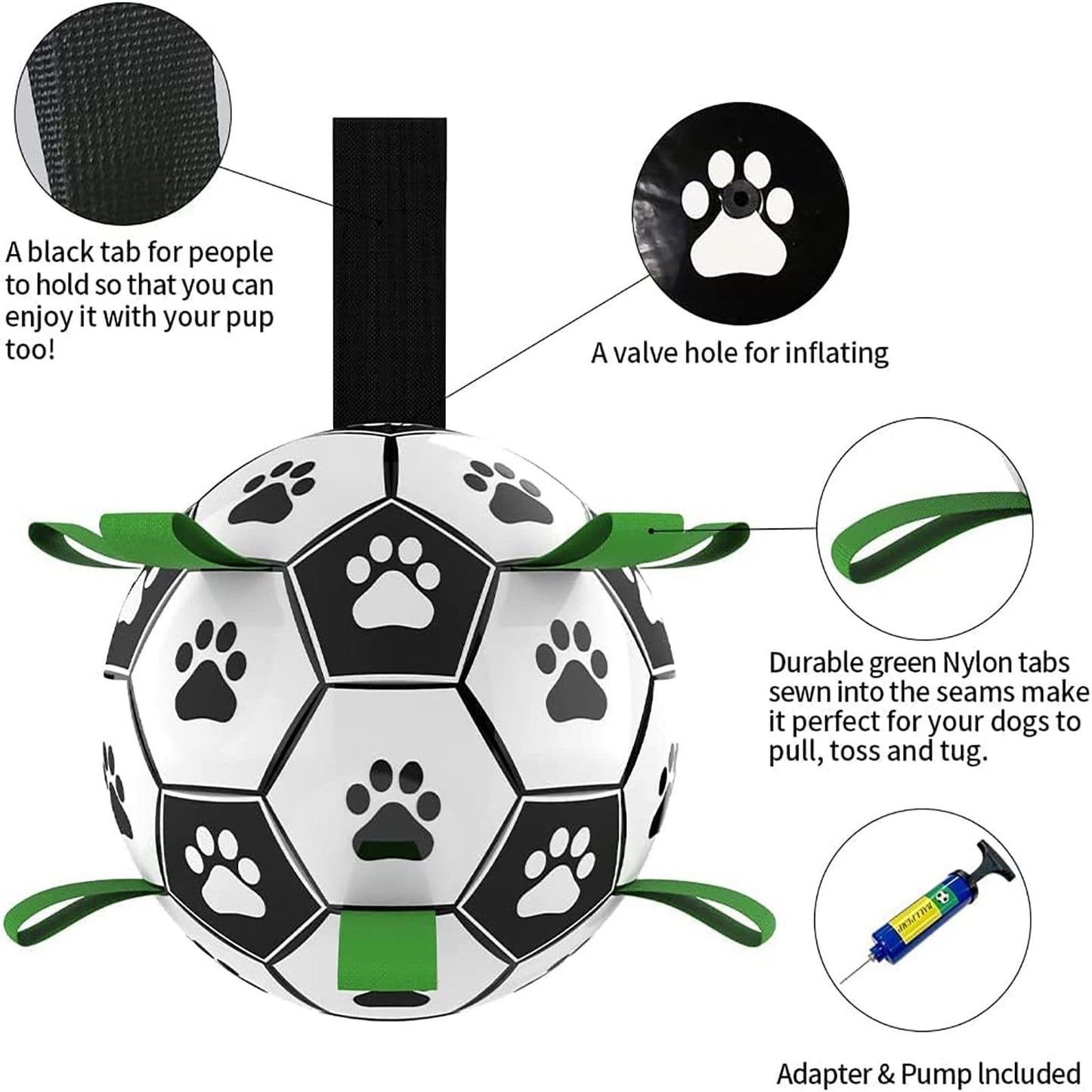 Dog Football Toy | Soccer Ball Inflated Training Toy For Dogs | Outdoor Border Collie Balls For  Dogs