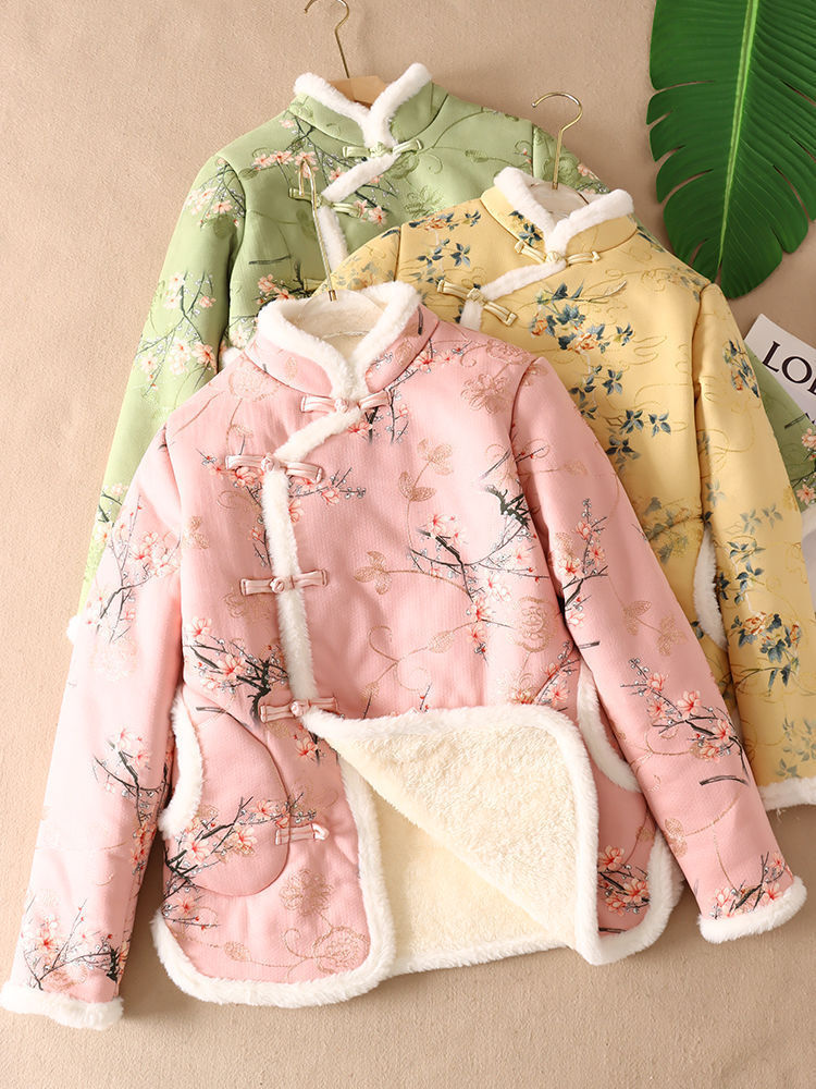 Women's New Chinese-style Thickened Plush Cotton-padded Jacket