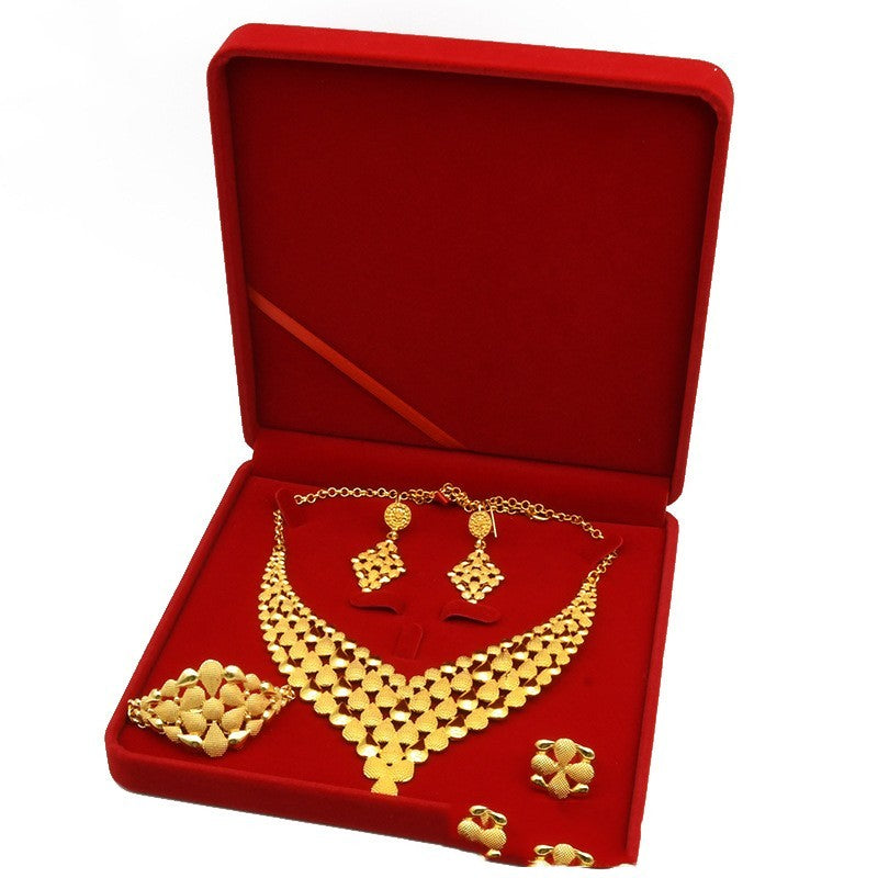 Nigeria Dubai 24k Gold Jewelry Suit