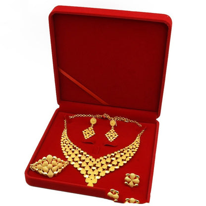 Nigeria Dubai 24k Gold Jewelry Suit