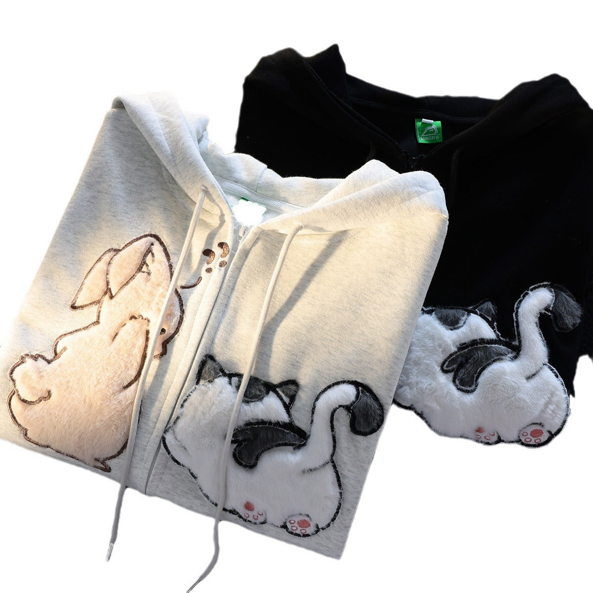 Thickened Cartoon Sweater Women's Autumn And Winter Hooded Cardigan Coat