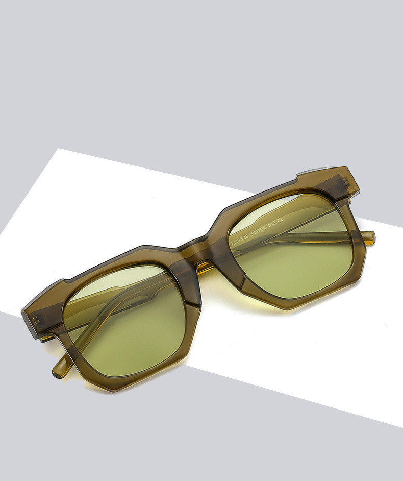 Men's Multilateral Black Frame Plain Glasses