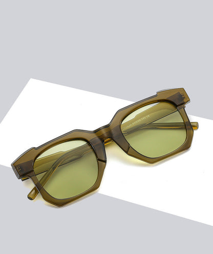 Men's Multilateral Black Frame Plain Glasses