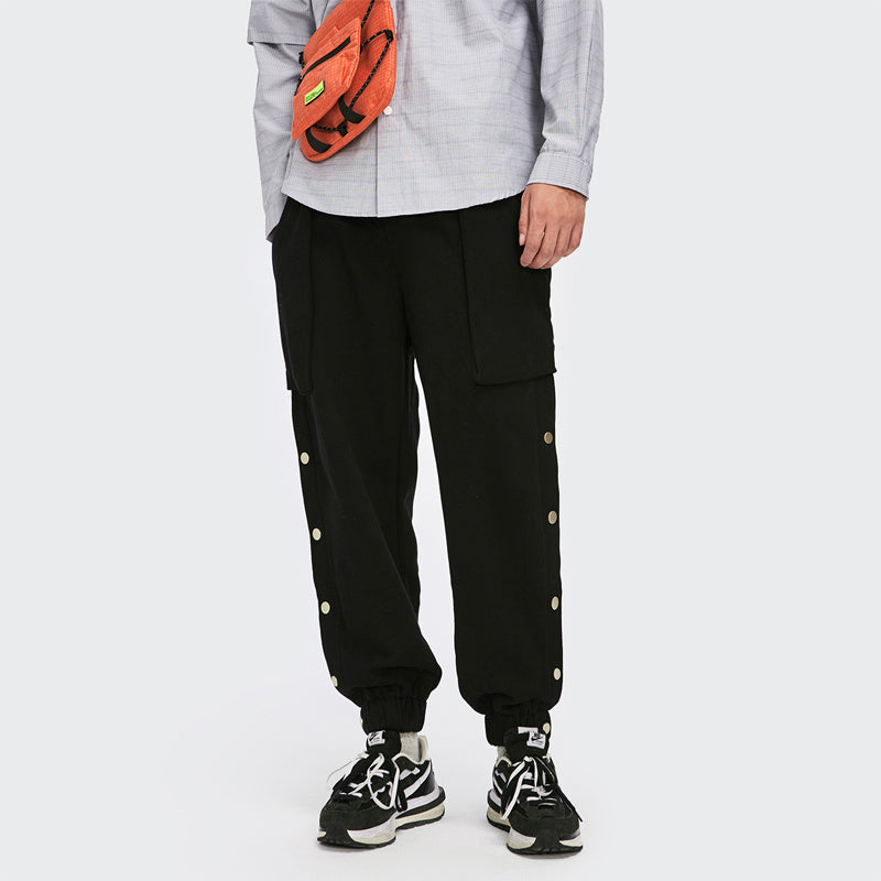 Breasted Trousers Men's Fashion Brand Leggings Sweatpants Plus Velvet Thick Sports