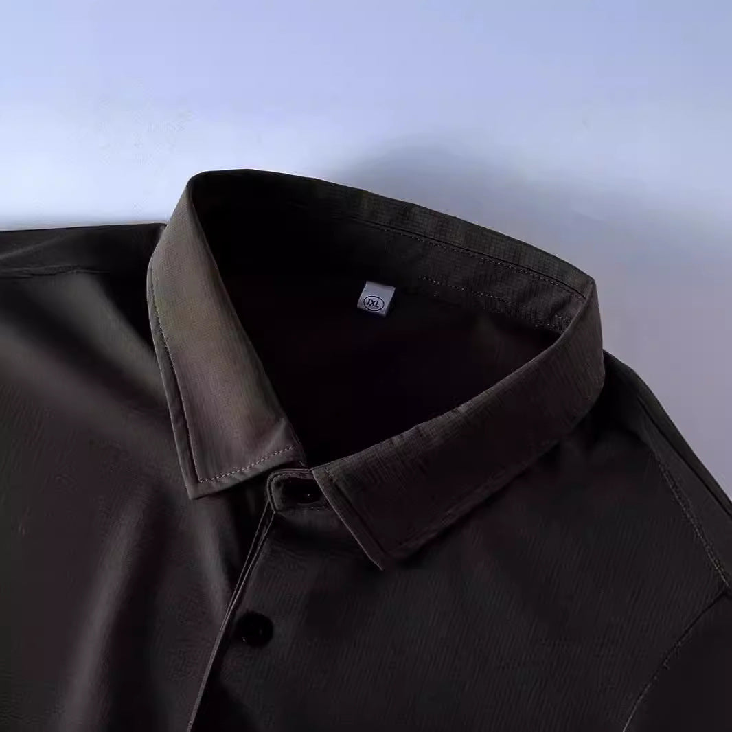 Plus Size Seamless Men Ice Silk Polo Shirt