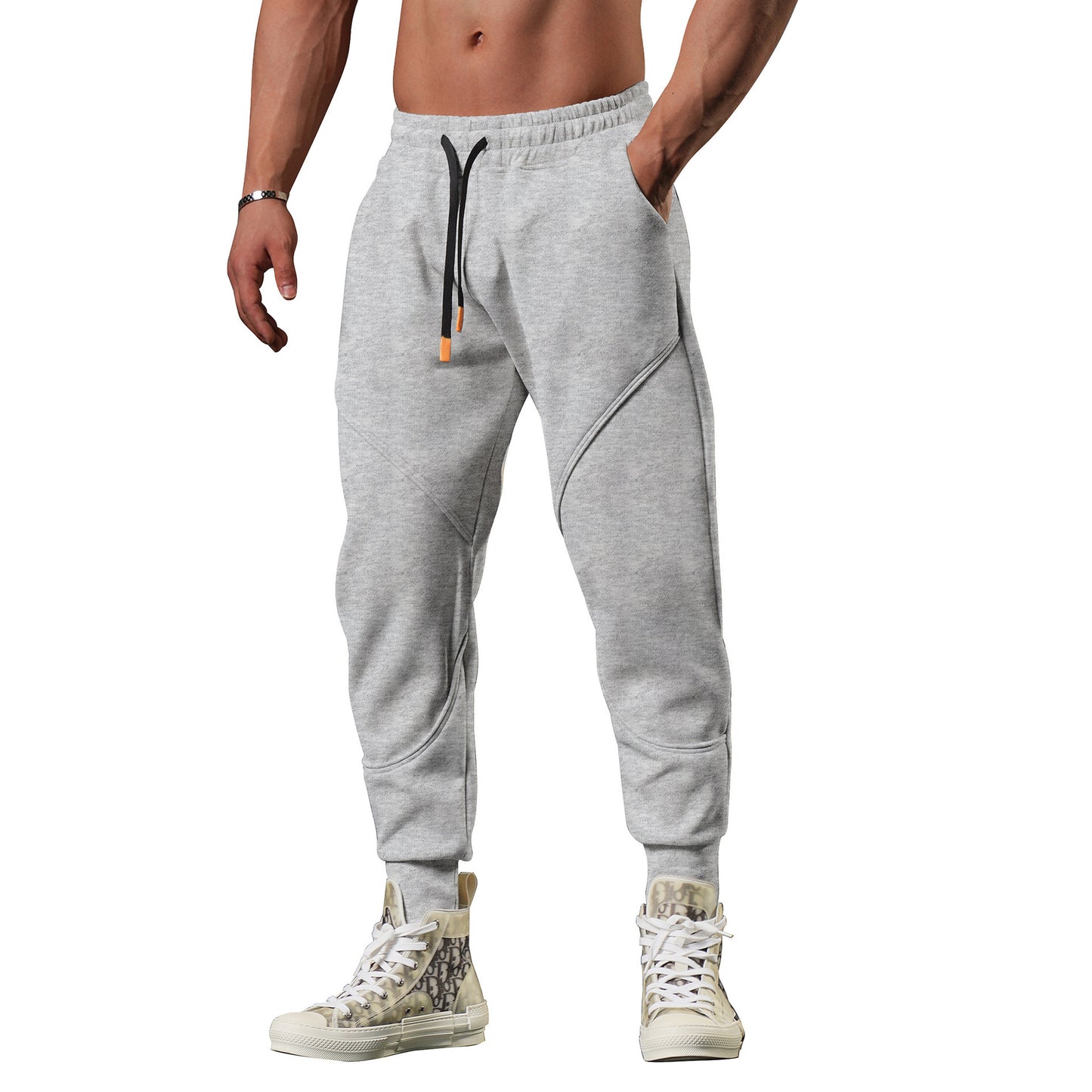 Warm Leisure Outdoor Track Sweatpants Men's Loose Tappered