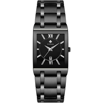 Automatic Non-mechanical Square Men's Steel Band Quartz Watch