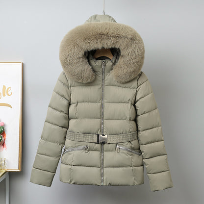 Brushed Lining Slim-fit Elegant Cotton-padded Coat