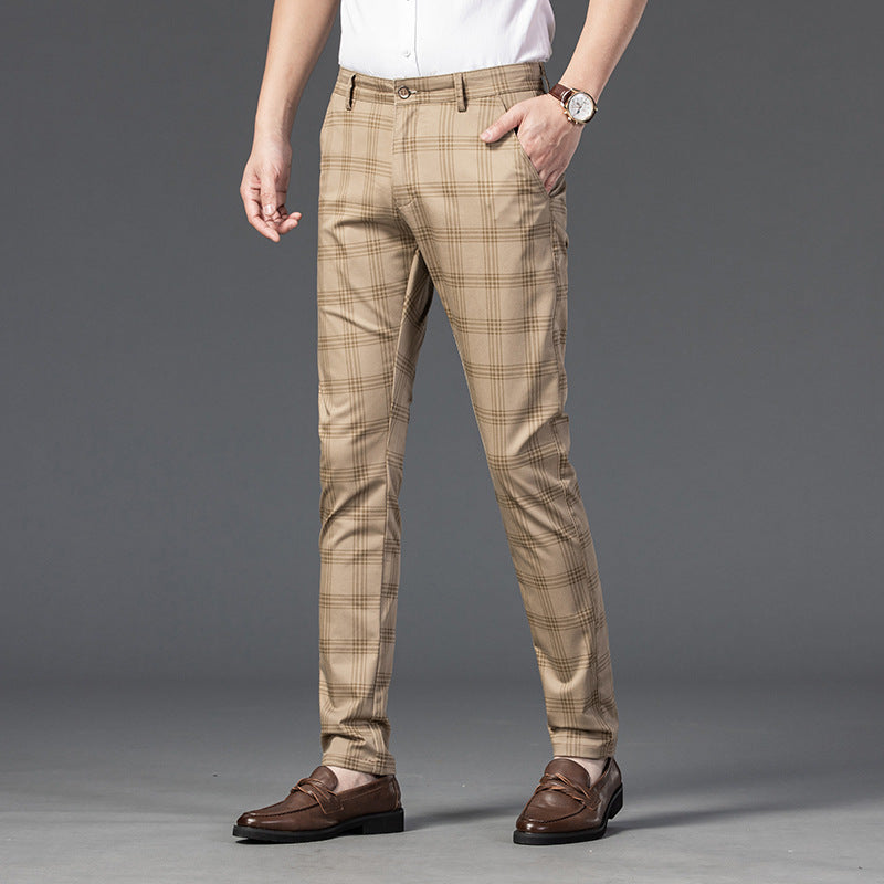 Men's Trendy Youth Plaid Small Straight Pants