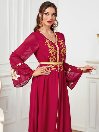 Middle East Muslim Women's Dress With Belt