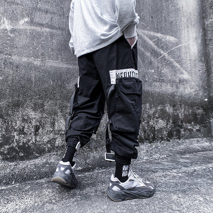 Casual Loose Straight Pants Men's Sports Beamed Pants