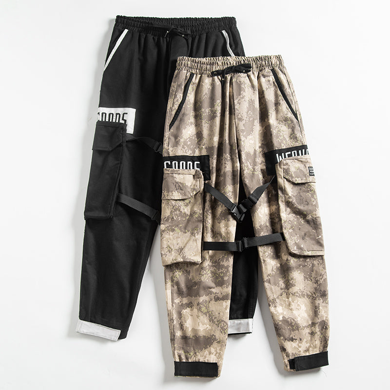 Casual Loose Straight Pants Men's Sports Beamed Pants