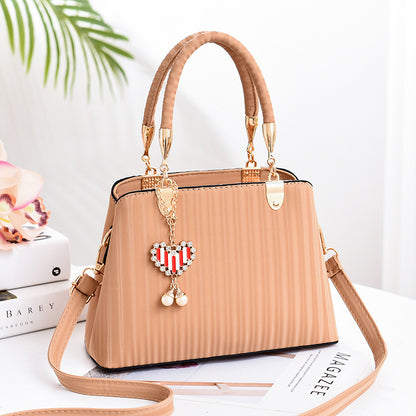 Striped printed lady's handbag