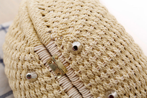 Handmade Rattan Handbag – Summer Beach Purse