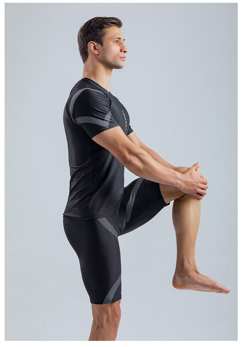 Men's Sun Protection Quick-drying T-shirt Swimsuit Shorts Suit