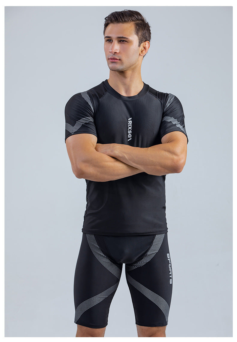 Men's Sun Protection Quick-drying T-shirt Swimsuit Shorts Suit