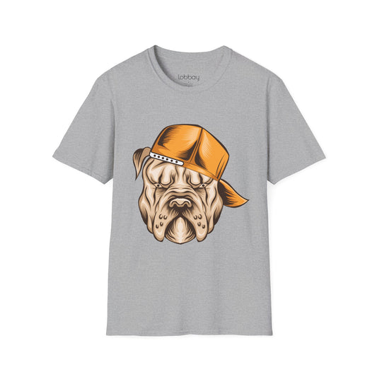 Cool Bulldog Graphic T-Shirt – Street Style Dog Wearing Cap | Olive Green Tee for Men & Women