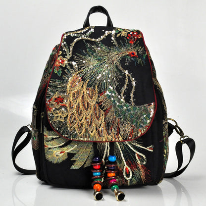 New female bag peacock embroidered bag