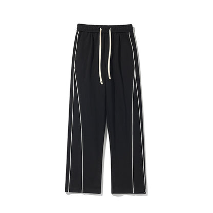 New Hong Kong Style White Bottom Ribbon Sweatpants