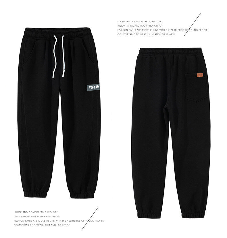 Men's Fleece Thickened Sports Casual Long Sweatpants