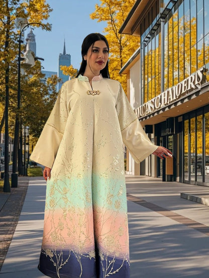 Middle East Muslim Stand Collar Gradient Women's Robe