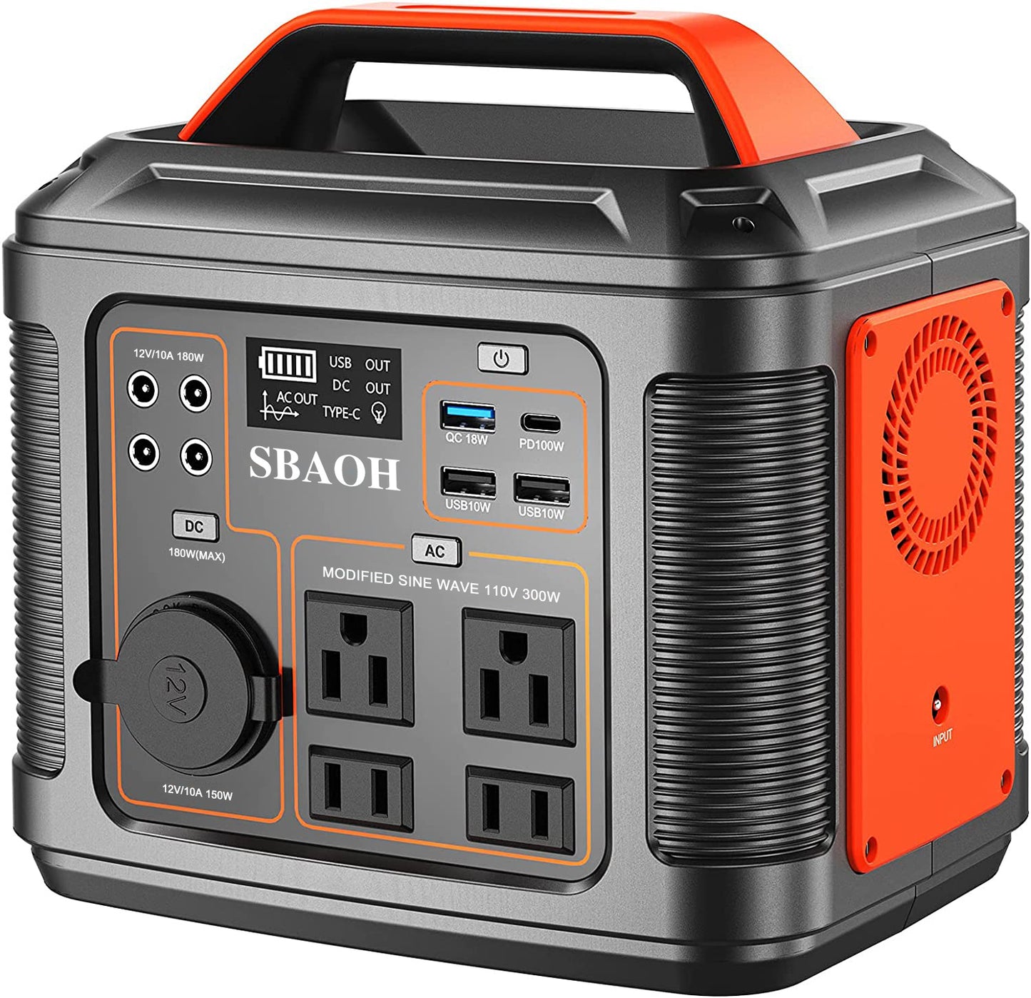 Plug Portable Power Station P302,300W 296Wh Backup Lithium Battery,Solar Generator For Home And Outdoor Emergency Power Supply,Solar Panel Is Not Included