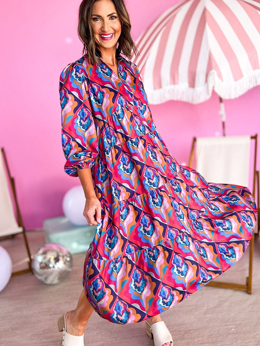 Women's High Waist Long Sleeves Dress