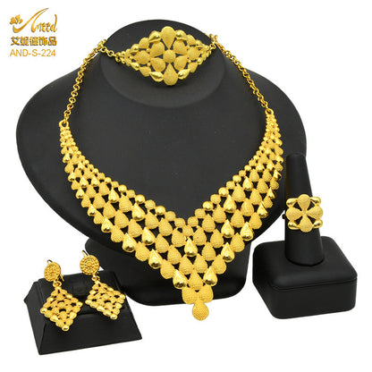 Nigeria Dubai 24k Gold Jewelry Suit