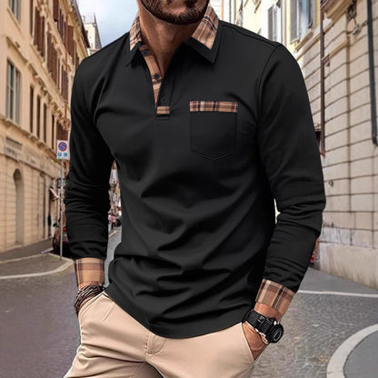 Men's Fashion Casual Solid Color Sports Polo Shirts