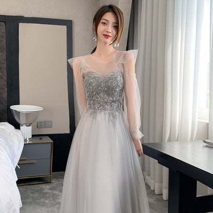 Champagne Bridesmaid Dresses Appear Slim To The Small Crowd