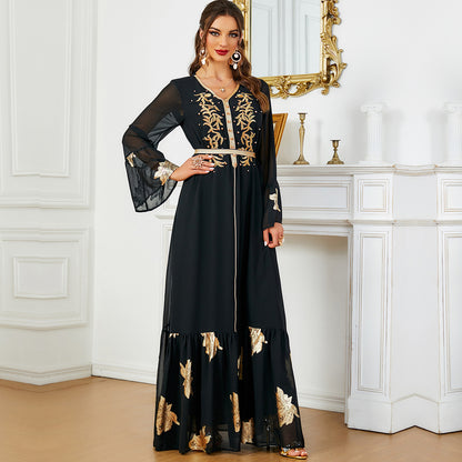 Middle East Muslim Women's Dress With Belt