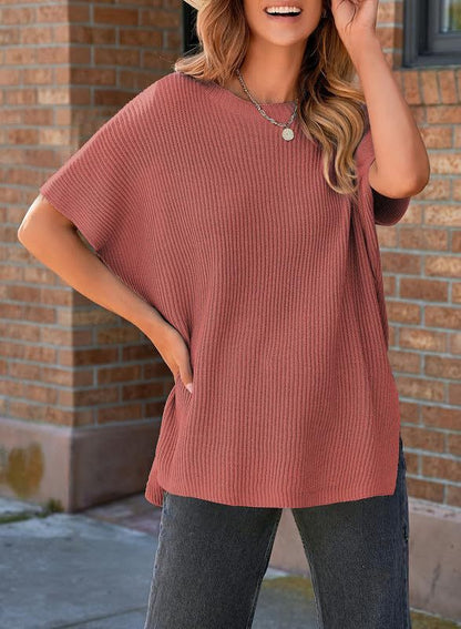 Casual Loose Shoulder Short-sleeved Top For Women