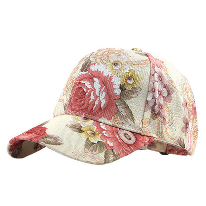 Fashion Women Floral Baseball Hat Caps Summer Spring Cotton