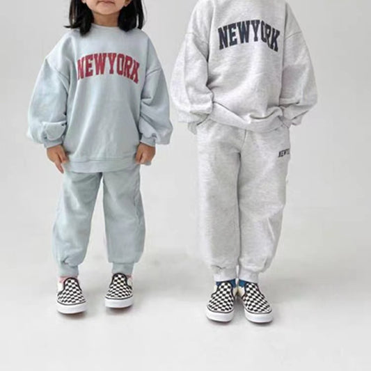 Children's Pullover Cotton Sweater Trousers Suit