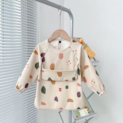 Reverse Wearing Drawing Bib Infant Feeding Protective Clothing