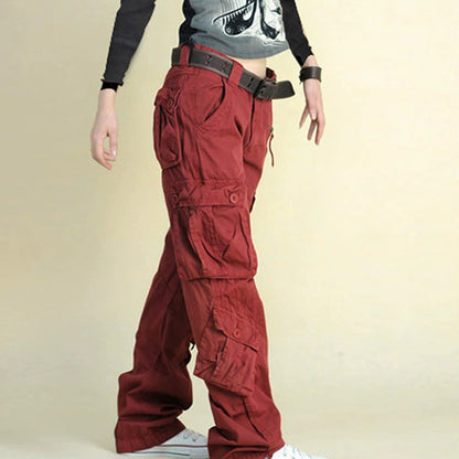 Womens Cargo Pants Hip Hop Trousers Loose Cargo Sweatpants