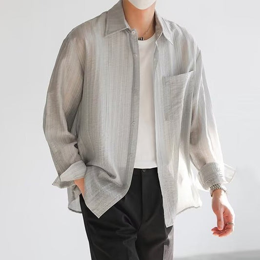 Thin Long Sleeves Shirt Sun Protection Top Breathable And Loose