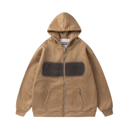 Suede Hooded Cardigan Coat Women