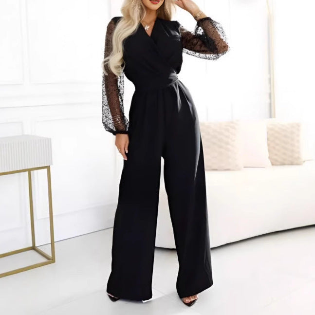 Sequined Top Wide Leg Pants Casual Suit Women